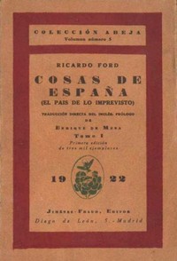 Cover of Cosas de España; tomo 1 (El país de lo imprevisto)