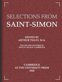 Cover of Selections from Saint-Simon