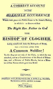 Cover of A Correct Account of the Horrible Occurrence Which Took Place at a Public-House in St. James's Market In Which It Was Discovered That the Right Rev. Father in God the Bishop of Clogher, Lately Transferred From the Bishopric of Ferns, Was a Principal Actor With a Common Soldier! To the Disgrace Not Only of the Cloth, to Which He Was Attached, and as a Commissioner of the Board of Education, and a Dictator of Public Morals, but as a Member of That Nation Which Gave Him Birth!