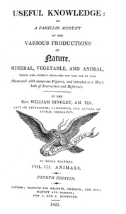 Cover of Useful Knowledge: Volume 3. Animals Or, a familiar account of the various productions of nature