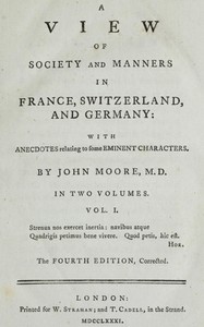 Cover of A View of Society and Manners in France, Switzerland, and Germany, Vol. 1 (of 2) With Anecdotes Relating to Some Eminent Characters