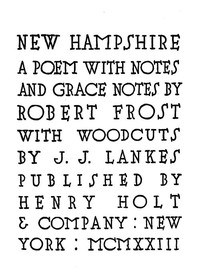 Cover of New Hampshire, A Poem; with Notes and Grace Notes