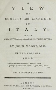 Cover of A View of Society and Manners in Italy, Volume 1 (of 2) With Anecdotes Relating to some Eminent Characters