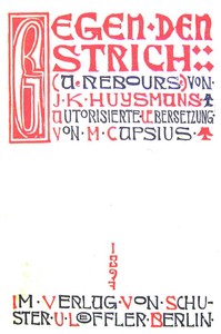 Cover of Gegen den Strich