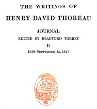 Cover of Journal 02, 1850-September 15, 1851 The Writings of Henry David Thoreau, Volume 08 (of 20)