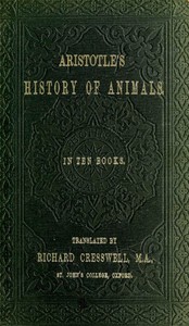 Cover of Aristotle's History of Animals In Ten Books