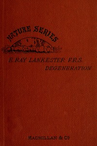 Cover of Degeneration: A Chapter in Darwinism