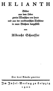 Cover of Helianth. Band 2 Bilder aus dem Leben zweier Menschen von heute und aus der norddeutschen Tiefebene
