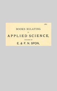 Cover of Books Relating to Applied Science, Published by E & F. N. Spon, 1887.