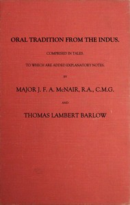 Cover of Oral Tradition from the Indus Comprised in Tales to Which Are Added Explanatory Notes