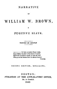 Cover of Narrative of William W. Brown, a Fugitive Slave. Second Edition