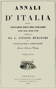 Cover of Annali d'Italia, vol. 8 dal principio dell'era volgare sino all'anno 1750