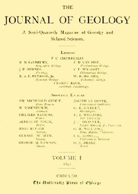Cover of The Journal of Geology, January-February 1893 A Semi-Quarterly Magazine of Geology and Related Sciences