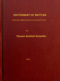 Cover of Dictionary of Battles From the Earliest Date to the Present Time