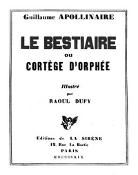 Cover of Le bestiaire: ou, Cortège d'Orphée
