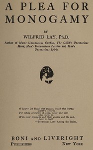 Cover of A Plea for Monogamy