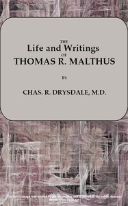Cover of Life and Writings of Thomas R. Malthus
