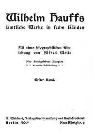 Cover of Wilhelm Hauffs sämtliche Werke in sechs Bänden. Bd. 1