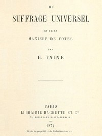 Cover of Du suffrage universel et de la manière de voter