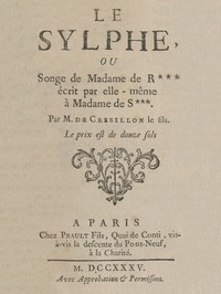 Cover of Le Sylphe ou, Songe de Mme de R***, écrit par elle-même à Mme de S*** by Crébillon