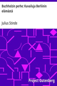 Cover of Buchholzin perhe: Kuvailuja Berliinin elämästä