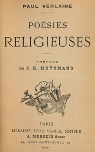 Cover of Poésies religieuses Préface de J. K. Huÿsmans