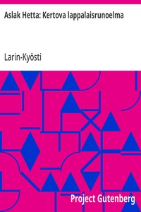 Cover of Aslak Hetta: Kertova lappalaisrunoelma