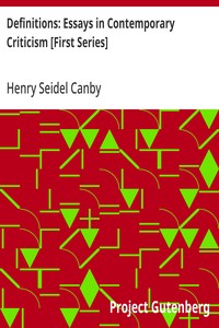 Cover of Definitions: Essays in Contemporary Criticism [First Series]