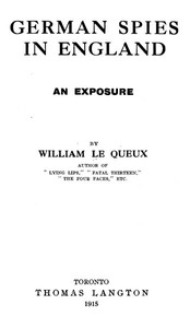 Cover of German Spies in England: An Exposure