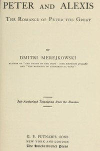 Cover of Peter and Alexis: The Romance of Peter the Great