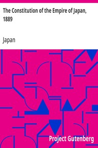 Cover of The Constitution of the Empire of Japan, 1889