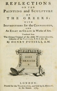 Cover of Reflections on the painting and sculpture of the Greeks : $b with instructions for the connoisseur, and an essay on grace in works of art