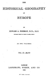 Cover of The Historical Geography of Europe, Vol. II, Maps
