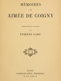 Cover of Mémoires de Aimée de Coigny