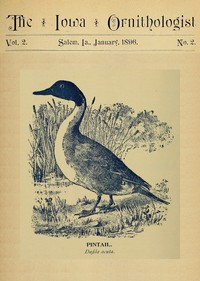 Cover of The Iowa Ornithologist, Volume 2, No. 2, January 1896 For the Student of Birds