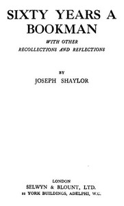 Cover of Sixty Years a Bookman, With Other Recollections and Reflections