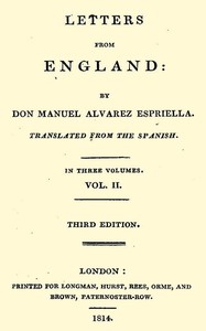 Cover of Letters from England, Volume 2 (of 3)