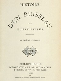 Cover of Histoire d'un ruisseau