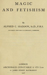 Cover of Magic and Fetishism