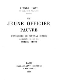 Cover of Un Jeune Officier Pauvre fragments de journal intime rassemblés par son fils, Samuel Viaud.