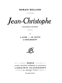 Cover of Jean-Christophe Volume 1 L'Aube, Le Matin, L'Adolescent