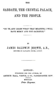 Cover of The Sabbath, the Crystal Palace, and the People
