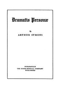 Cover of Dramatis Personæ