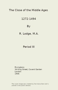 Cover of The Close of the Middle Ages, 1272-1494, 3rd Ed.