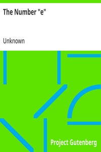 Cover of The Number "e"