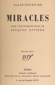 Cover of Miracles avec une introduction de Jacques Rivière