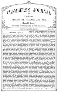 Cover of Chambers's Journal of Popular Literature, Science, and Art, No. 747, April 20, 1878