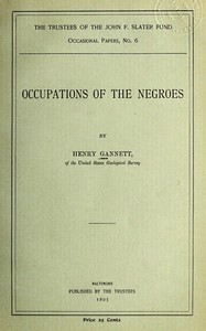 Cover of Occupations of the Negroes