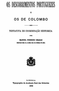 Cover of Os descobrimentos portuguezes e os de Colombo: Tentativa de coordenação historica