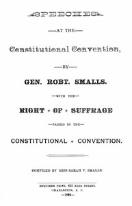 Cover of Speeches at the Constitutional Convention With the Right of Suffrage Passed by the Constitutional Convention